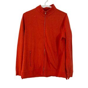 Peter Millar Mens Full-Zip Jacket L Orange Stretch Cotton Blend Casual Lightweig